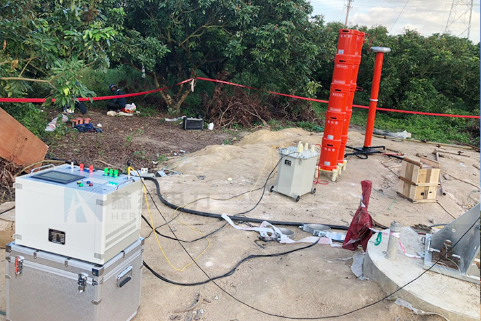 武漢赫茲電力520kVA/270kV變頻串聯(lián)諧振耐壓試驗(yàn)裝置現(xiàn)場(chǎng)驗(yàn)收